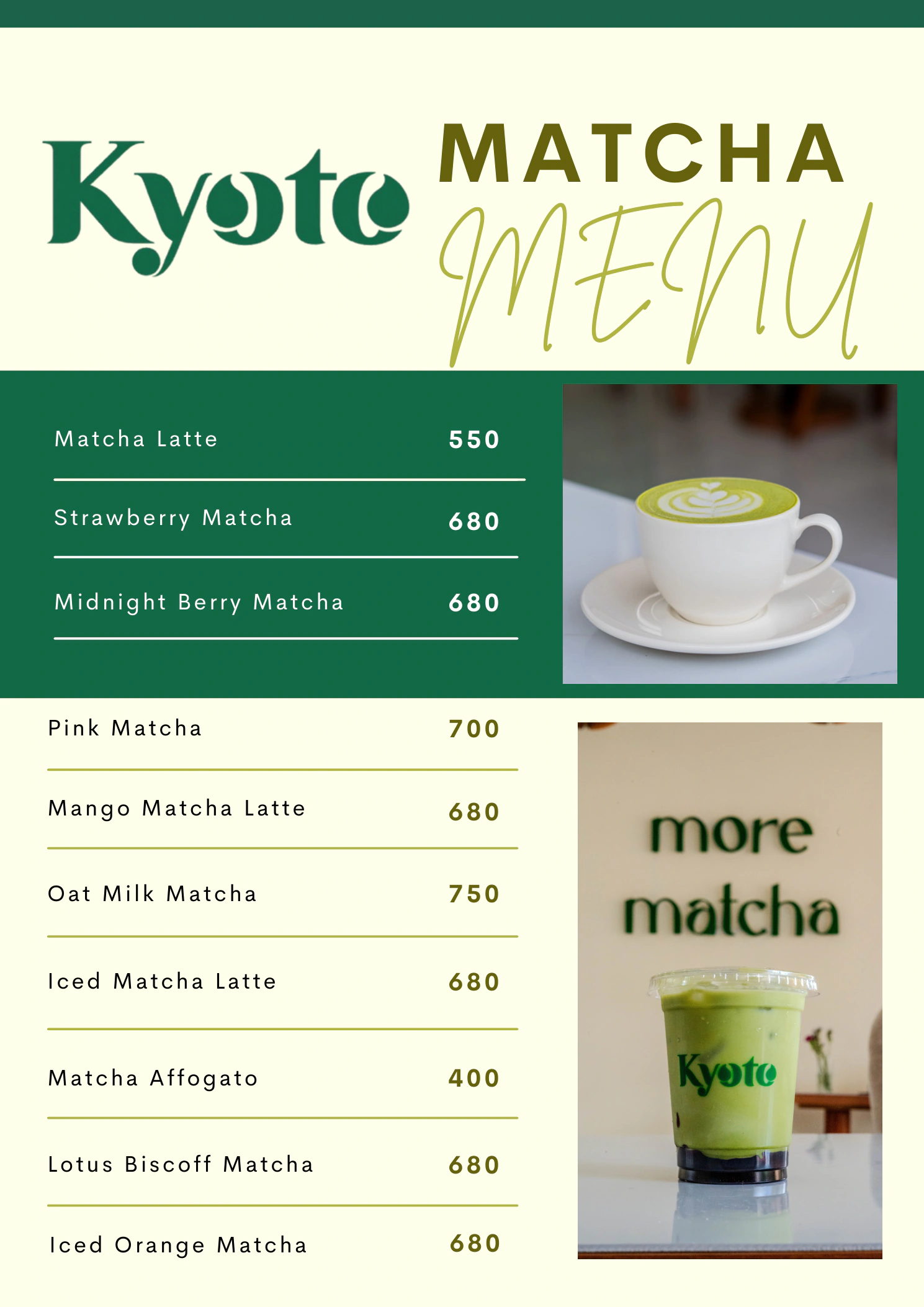 Kyoto Menu Page 4