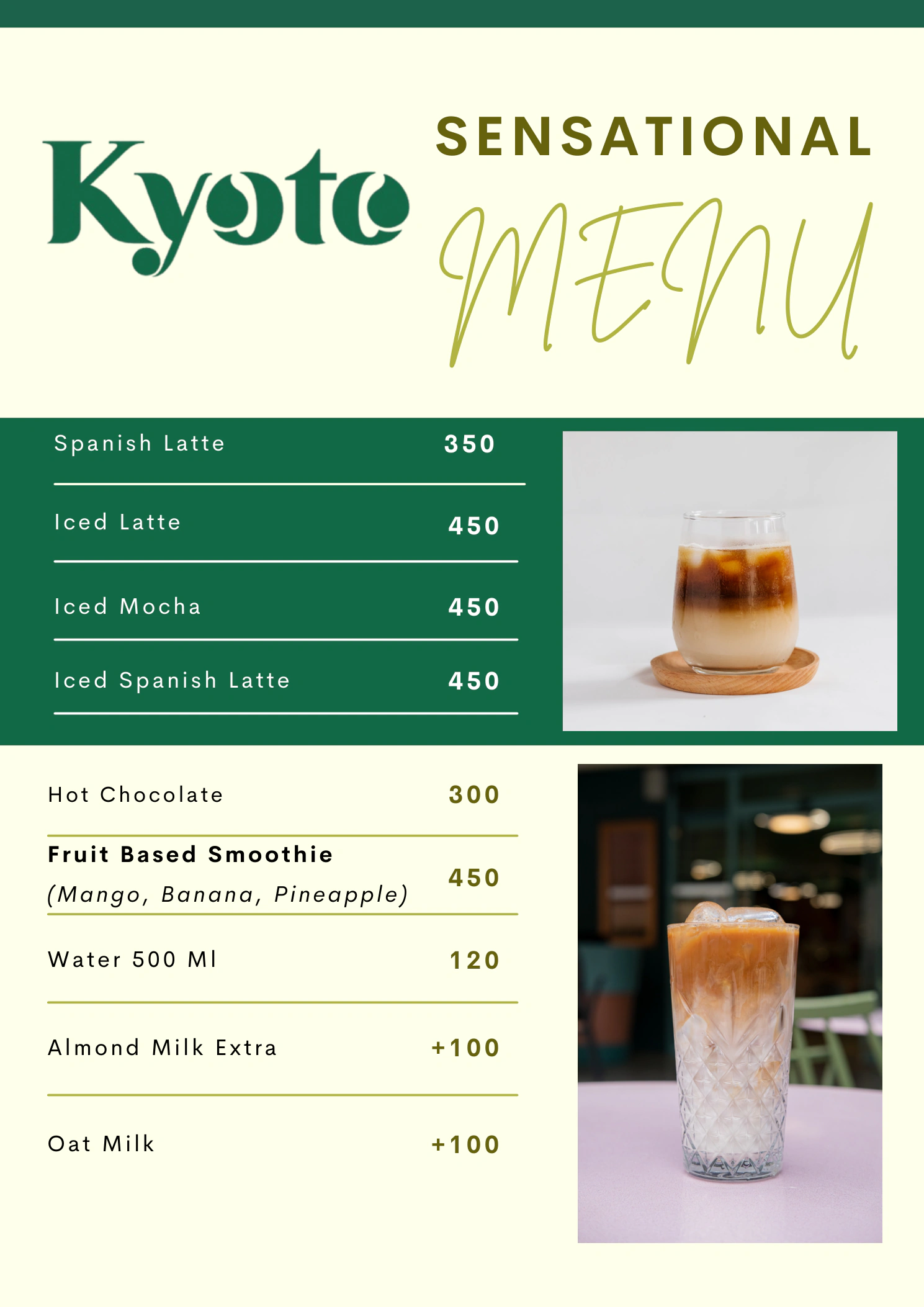 Kyoto Menu Page 9